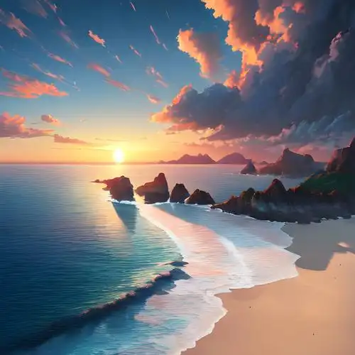 风景头像海边日出