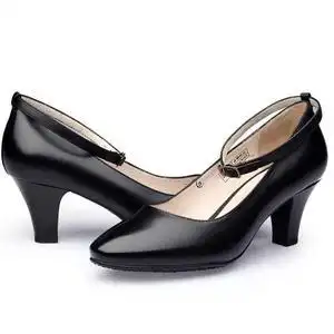 夏季07式女军官皮鞋春秋07a校尉常服皮鞋单鞋高跟真皮黑色正装