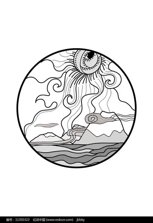 圆形创意原创插画素材