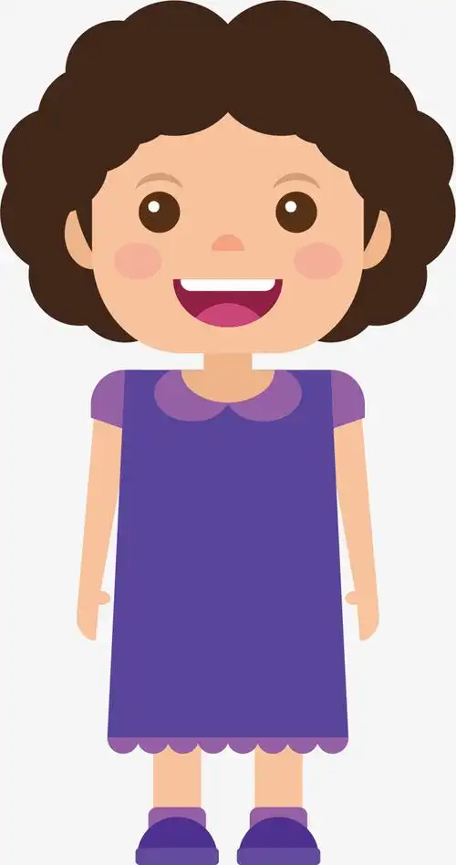 卷发的卡通头像美女