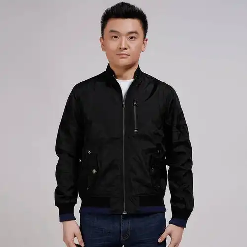 izod夹克男款黑色修身立领开衫外套拉锁男士装 正黑 l(180/100a)