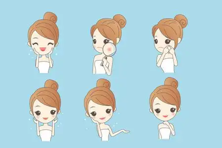 卡通人女性卡通皮肤护理女人照片