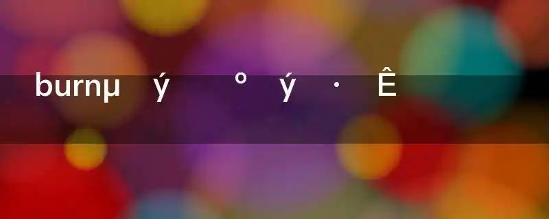 burn的过去式和过去分词