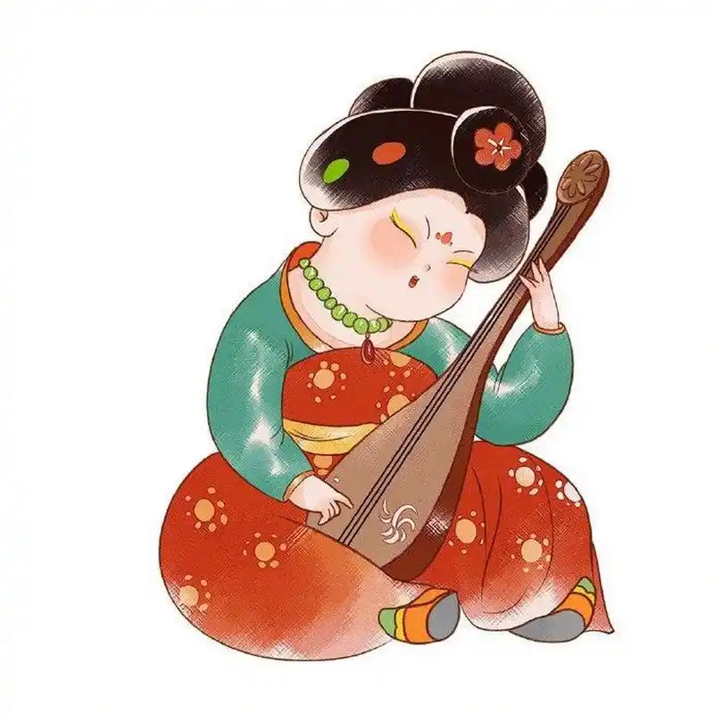 【绘画素材分享】超可爱的q版仕女图～ 可可爱爱 唐朝仕女图素材,刷到