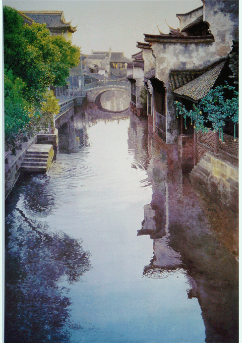 他的名字叫黄有维,他擅长用写实的手法描绘江南水乡,北京胡同和各种