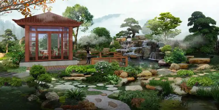 庭院景观设计案例效果图-景观设计-筑龙园林景观论坛