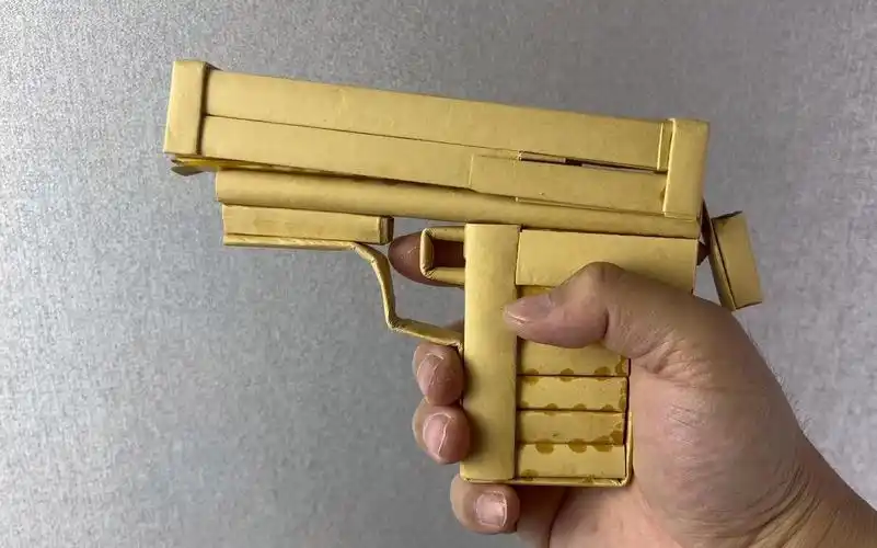 测试半成品折纸枪,安全不发射子弹