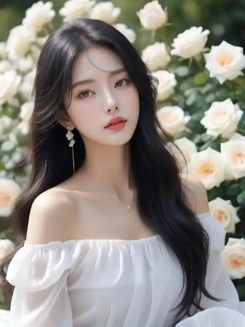 纯洁之美:白玫瑰与白裙女神的唯美瞬间_生活_阳光_世界