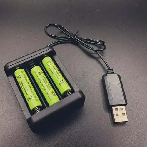 5号7号充电电池充电器套装玩具五号七号电池usb三槽电池充电器