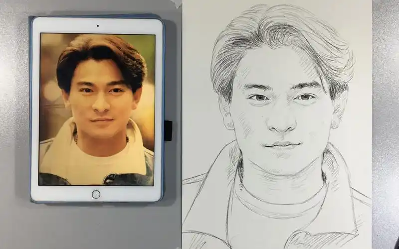 画幅刘德华年轻时的素描_哔哩哔哩 (゜-゜)つロ 干杯~-bilibili