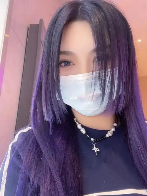 一个灰常满意的蓝紫色公主切发型