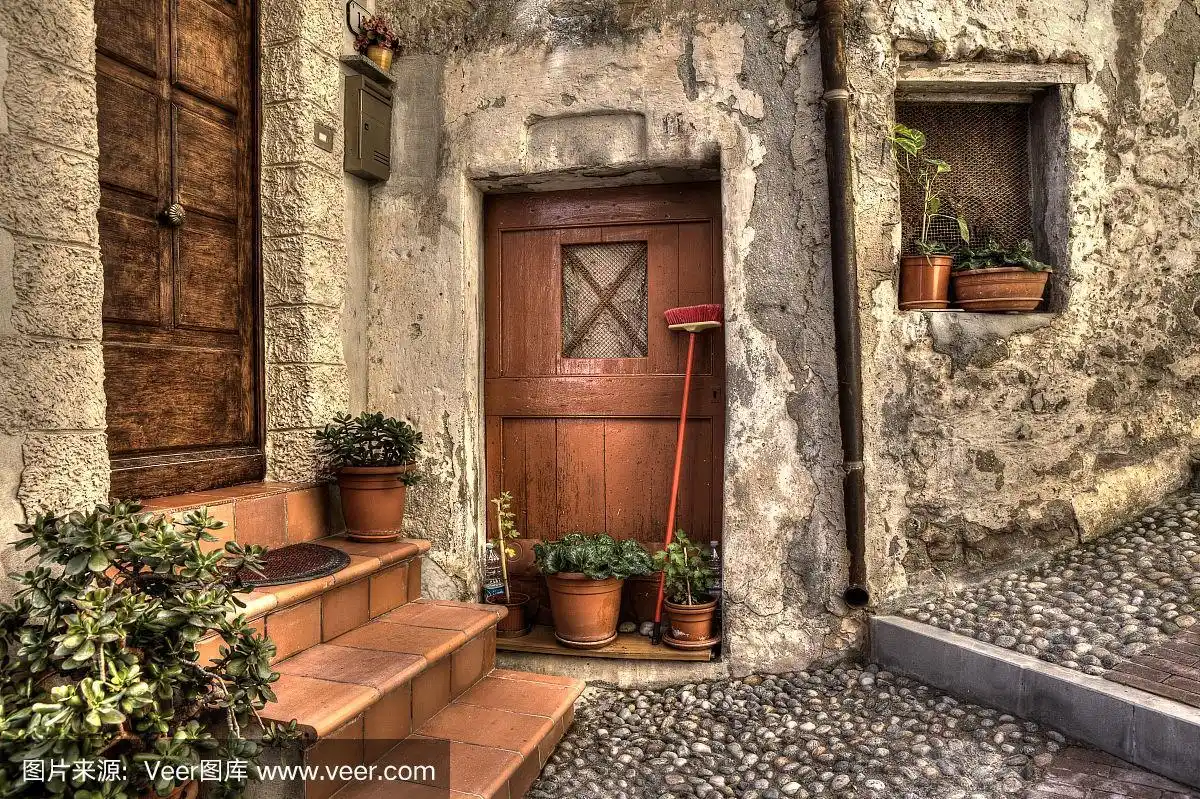 古老的房子.ventimiglia,意大利.