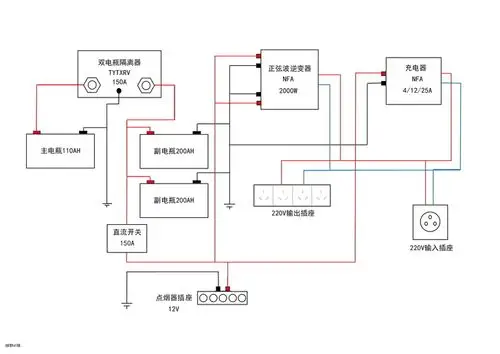 72v6块电瓶接线图
