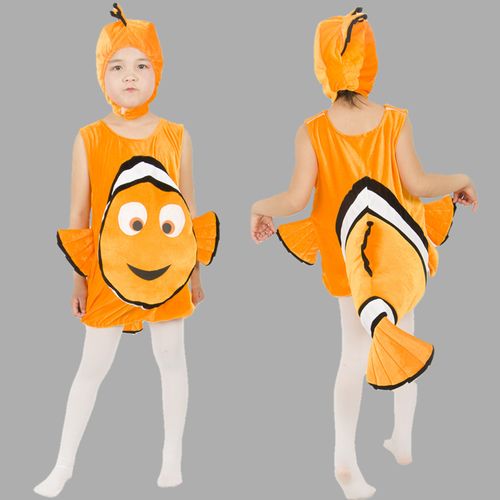 万圣节小鱼演出服儿童幼儿园动物小丑鱼红鱼鲨鱼章鱼鳄鱼舞蹈服装