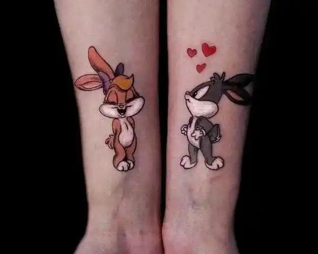 简单好看的情侣脚踝纹身图案脚踝纹身2