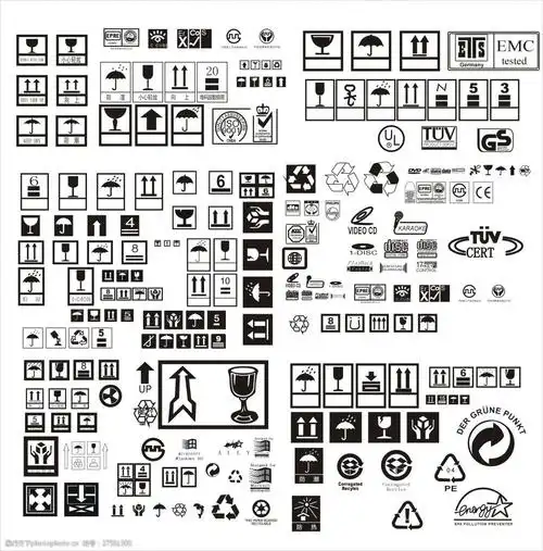 关键词:汇总标识矢量图cdr 标识 图标 小心轻放 向上 易碎品 循环利用