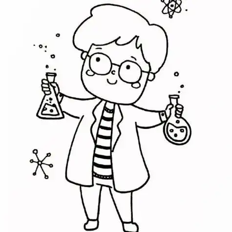 科学家简笔画图片大全教程卡通人物科学家绘画教程