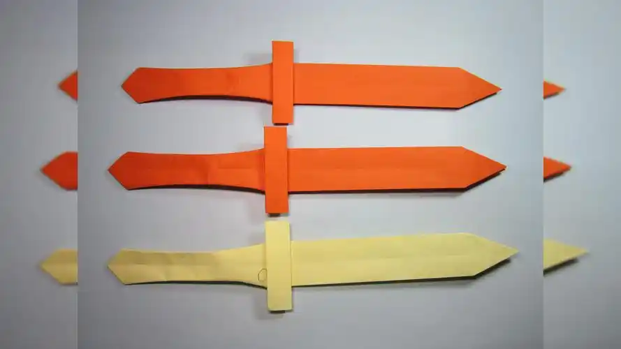 儿童手工折纸刀剑,一张纸折一把漂亮的刀,diy手工制作