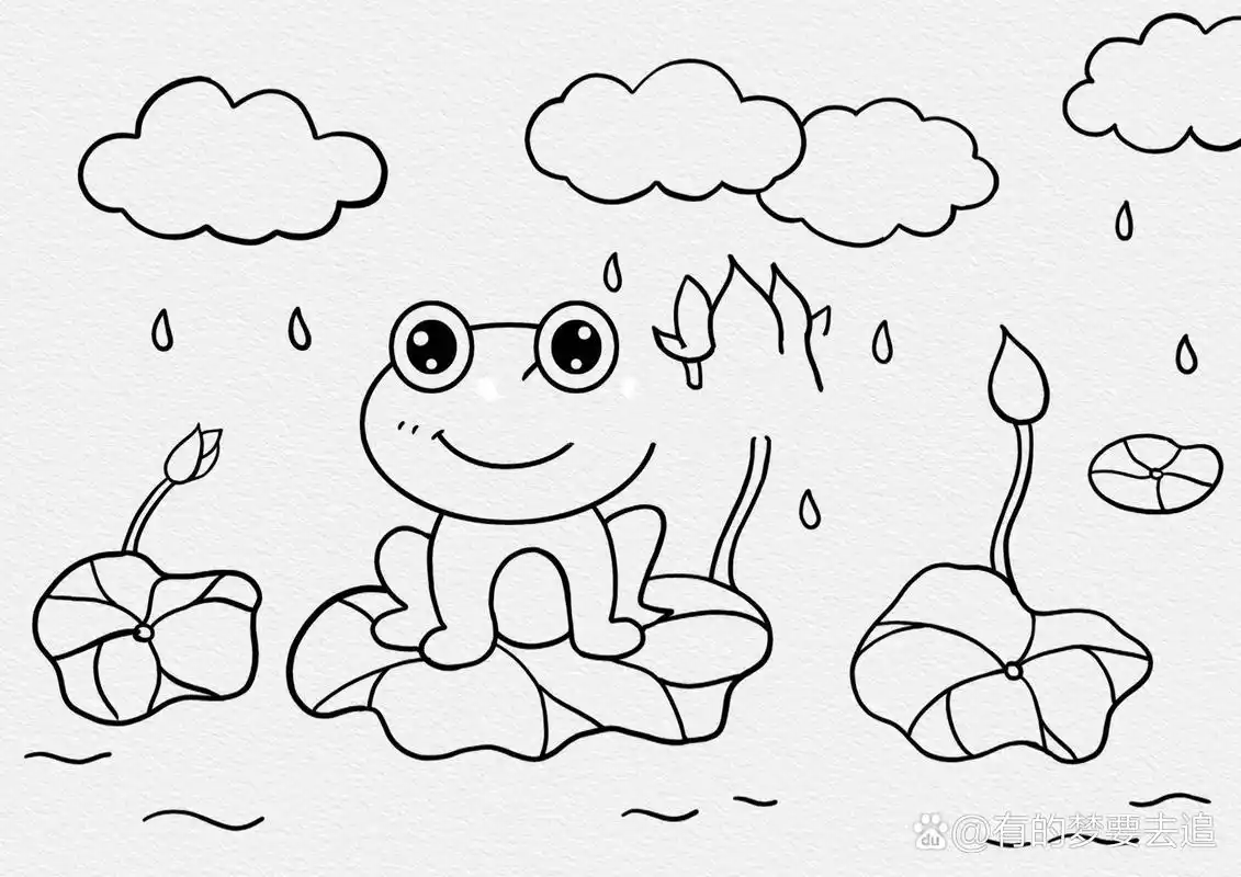 青蛙儿童简笔画教程 青蛙简笔画教程,先画出90的外轮廓,再画出90