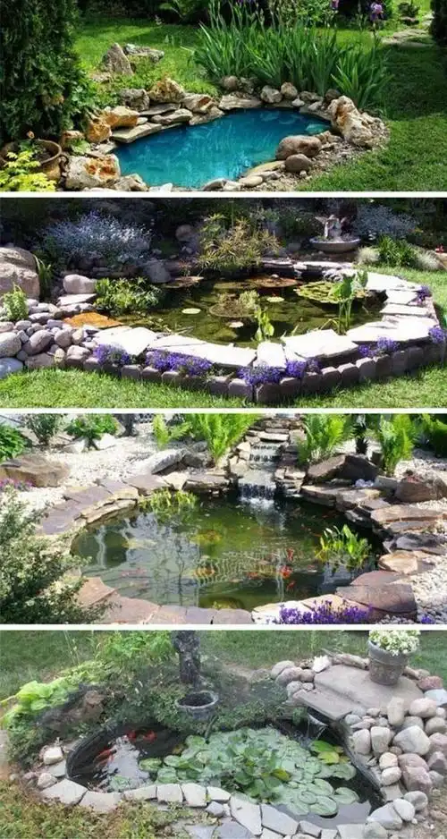 7个步骤教你用石头橡胶垫砌一个庭院小池塘邻居都羡慕坏了