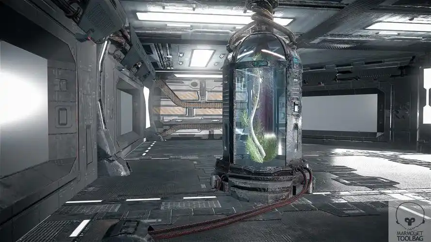 科幻走廊实验室3d模型