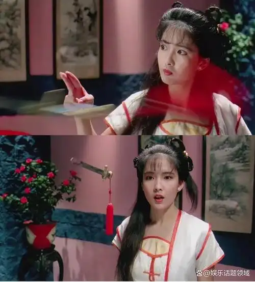 翻看周慧敏之前的古装剧照《妖魔道》,真心觉得她长得很玉女,很温柔