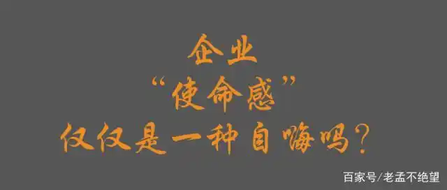 企业"使命感"仅仅是一种自嗨吗?