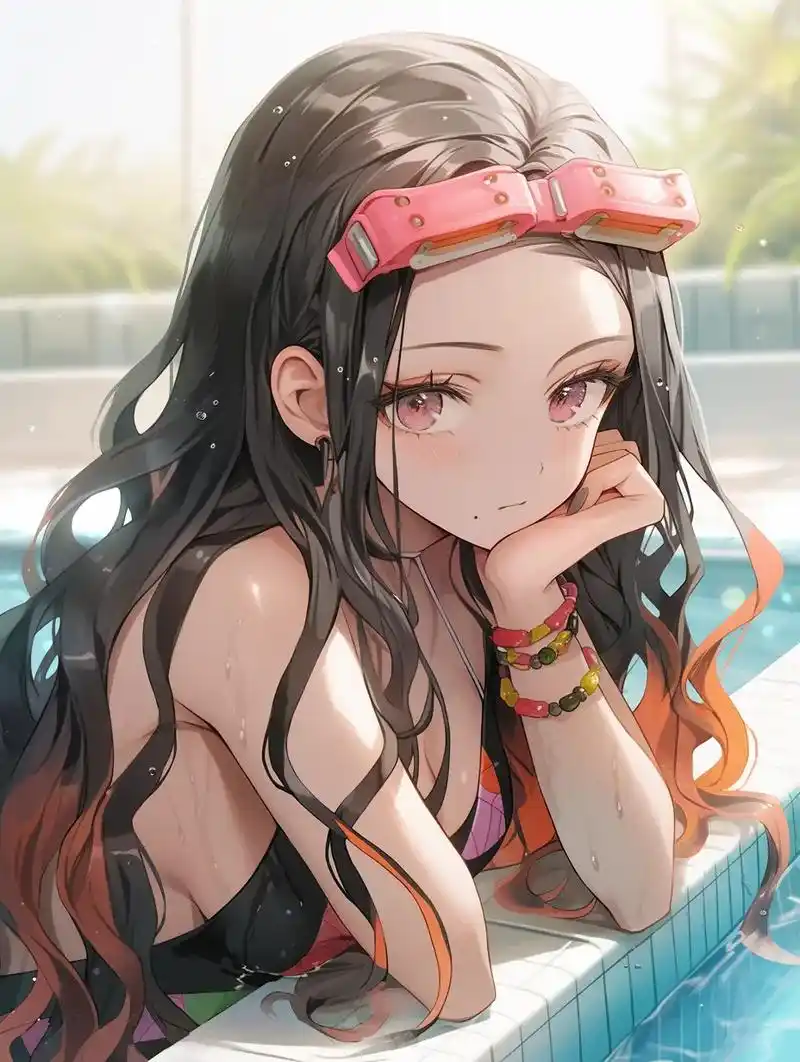 灶门祢豆子泳装 #鬼灭 - 抖音