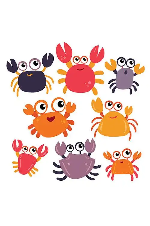 卡通可爱手绘螃蟹图片-卡通可爱手绘螃蟹素材下载-众图网