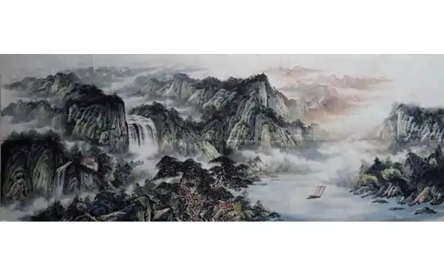 小六尺山水_山水_国画_装饰作品_园圆堂