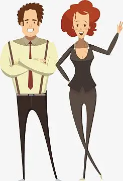 成年人男女手绘卡通人物设计素材