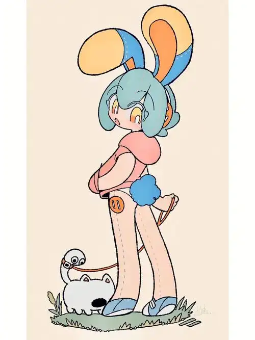 插画分享482临摹素材q版人物扁平插画