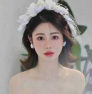 空灵优雅仙气满满 气质短发新娘造型