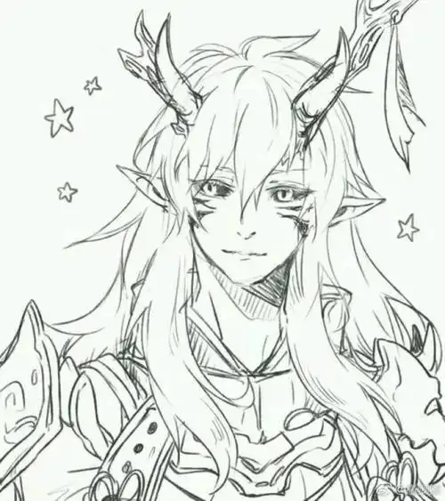 手绘线稿动漫 傲娇