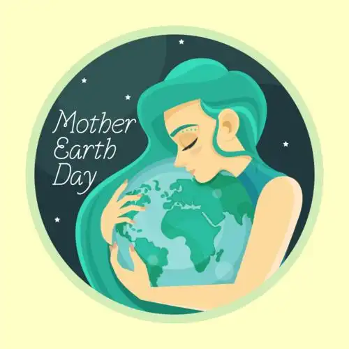 母亲抱着地球世界地球日矢量素材(ai/eps)