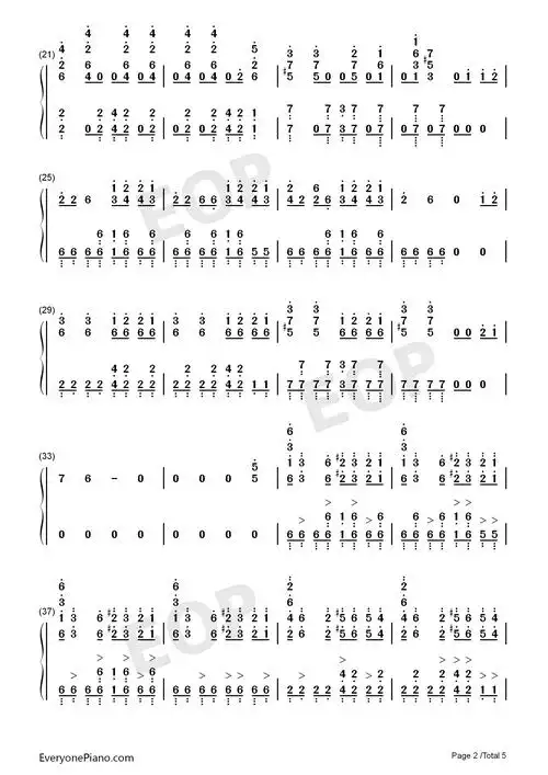 guy-billie eilish双手简谱预览2-钢琴谱文件(五线谱,双手简谱,数字谱