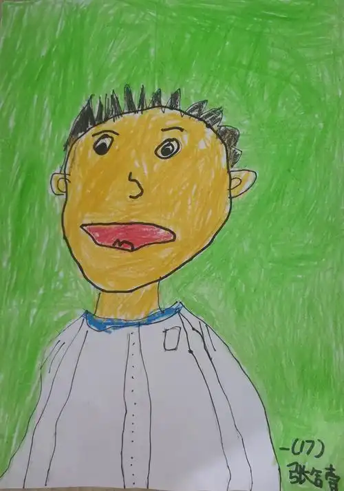 一年级美术期末展示《自画像》(一·17班)