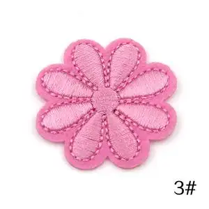 卡通刺绣小花朵布贴儿童衣服裤子装饰破洞l修补补丁贴花带背胶贴