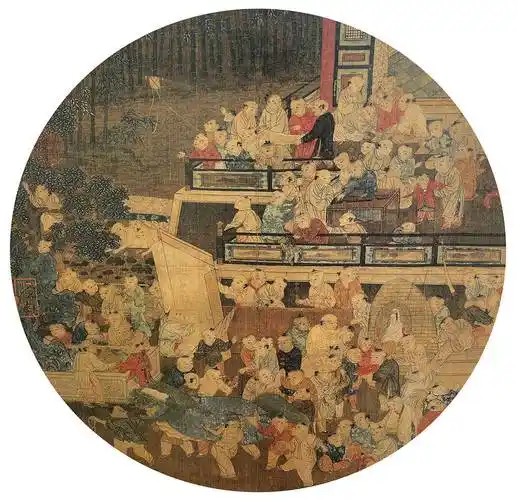 每日中华名画|宋代《百子嬉春图》_儿童_画作_场景