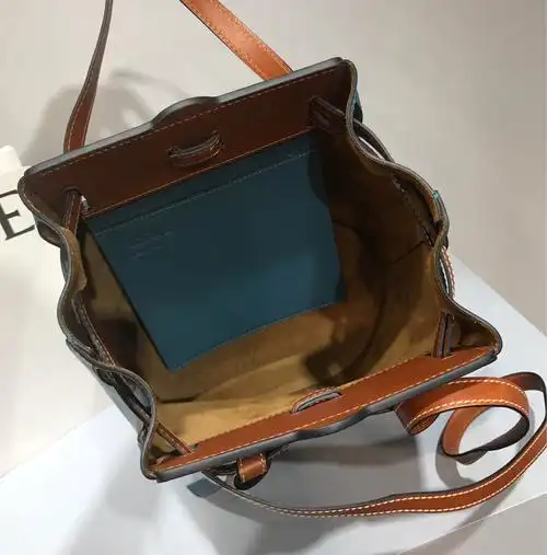 loewe罗意威 lazo bucket 拼色牛皮手提包 单肩包 水桶包