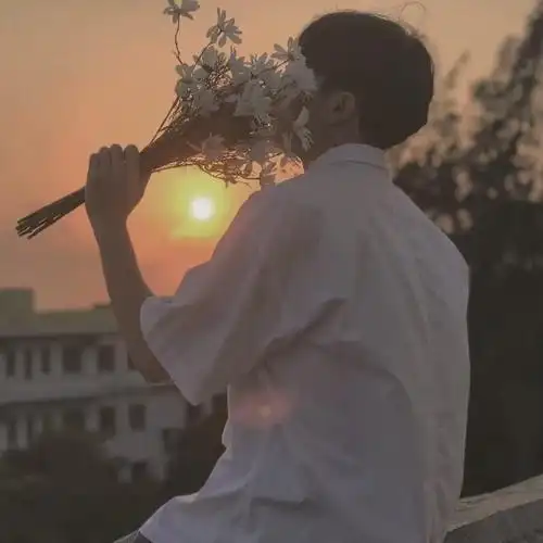 有没有像这样的头像手拿花的