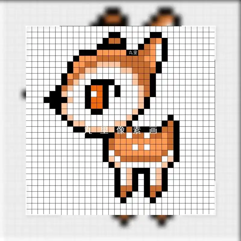 梅花鹿像素画图纸分享.#教你画像素画 #方格画 #像素画 # - 抖音