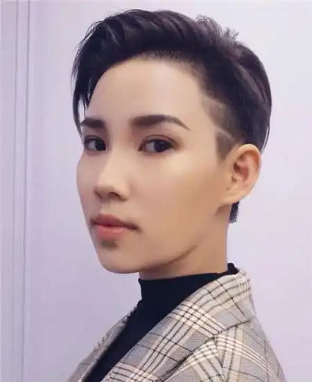 一边剃铲青超短发 打造潮流个性女生_发型站_最新流行发型设计发型