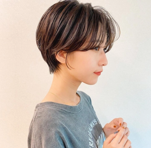 日系少女感短发.