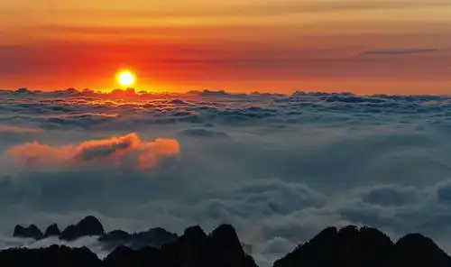 黄山日出云海美轮美奂