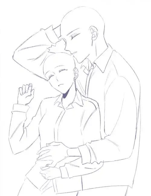 cp双人动态互动线稿模板! - 插画 - 摸鱼网 - ∑(っ°Д°;)っ 让世界