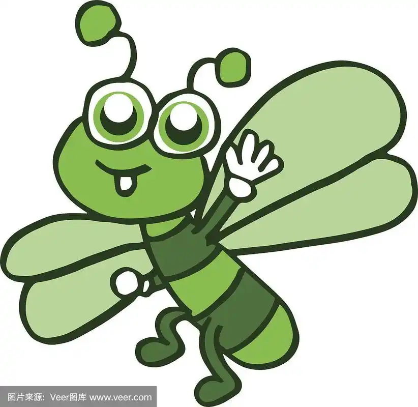 卡通有趣的蜻蜓设计的孩子
