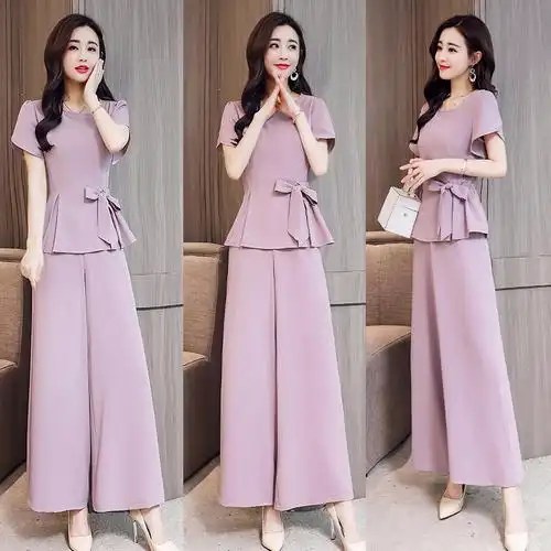 女士夏款新品港味女装小香风时髦阔腿裤套装女洋气夏天时尚两件套