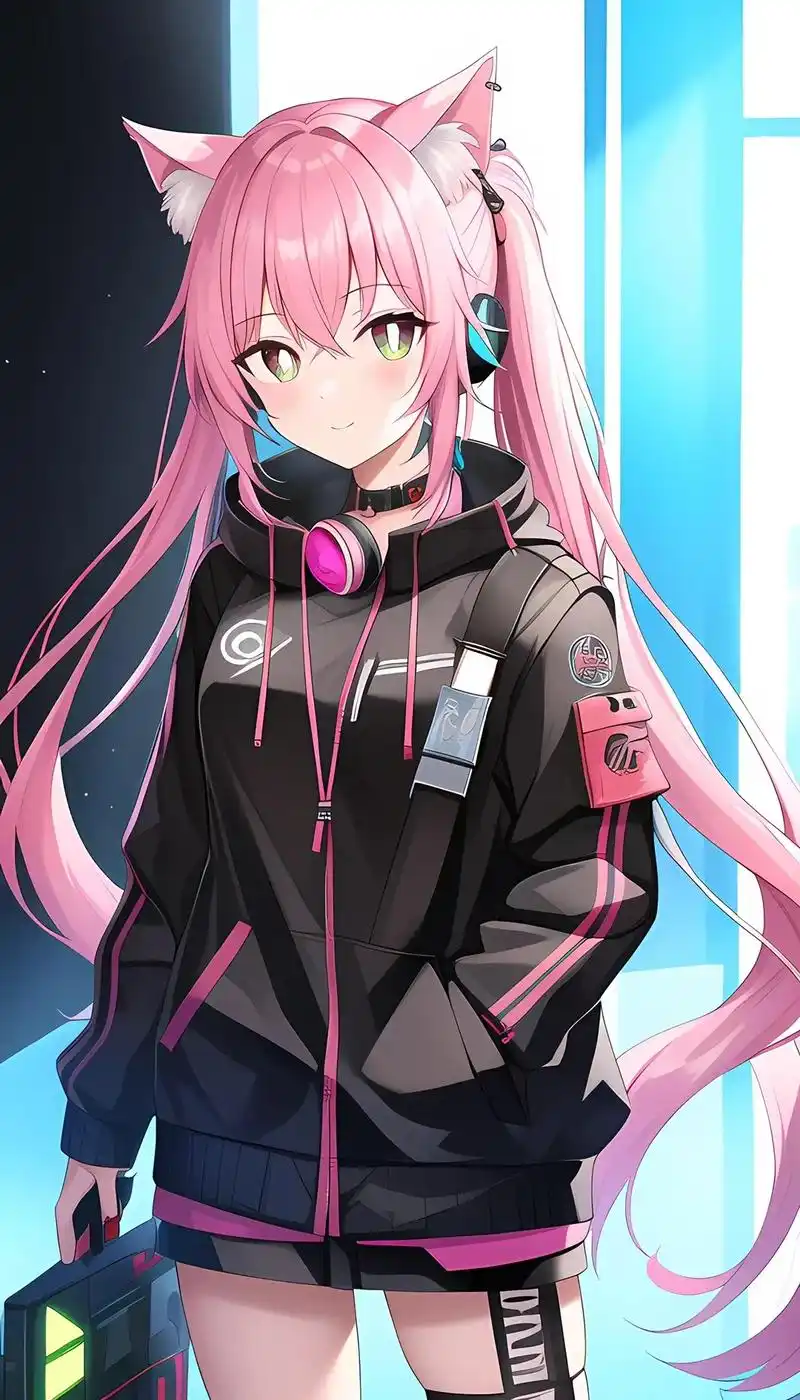 赛博妹子.#二次元 #壁纸 #动漫老婆 #ai绘画 #原创  - 抖音