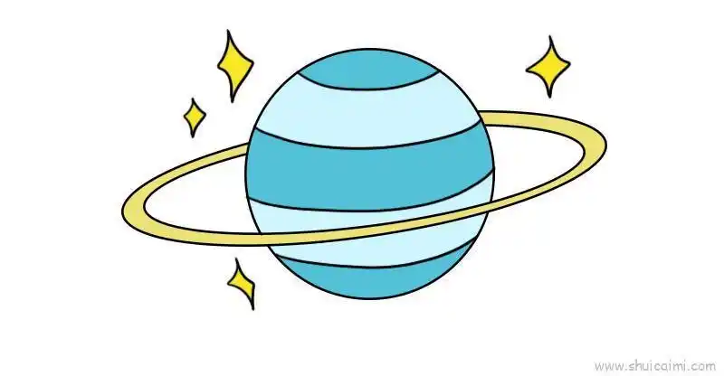 星球简笔画及颜色 简笔画图片大全-普车都